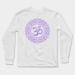 Sahasrara/Crown Chakra+Sanskrit Purple Long Sleeve T-Shirt